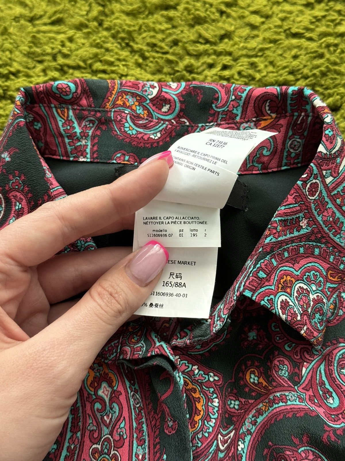 Max Mara × Weekend Max Mara Max Mara Weekend 100% silk graphic shirt blouse Size M / US 6-8 / IT 42-44 - 6 Thumbnail