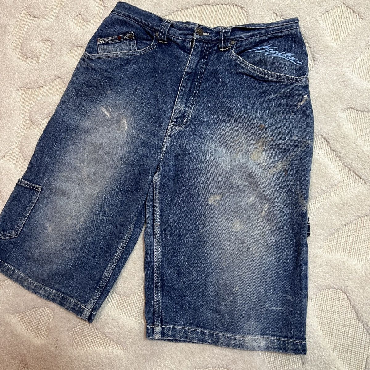Karl Kani Crazy Vintage Y2K Karl Kani Embroidered Jean Shorts Size US 32 / EU 48 - 6 Thumbnail