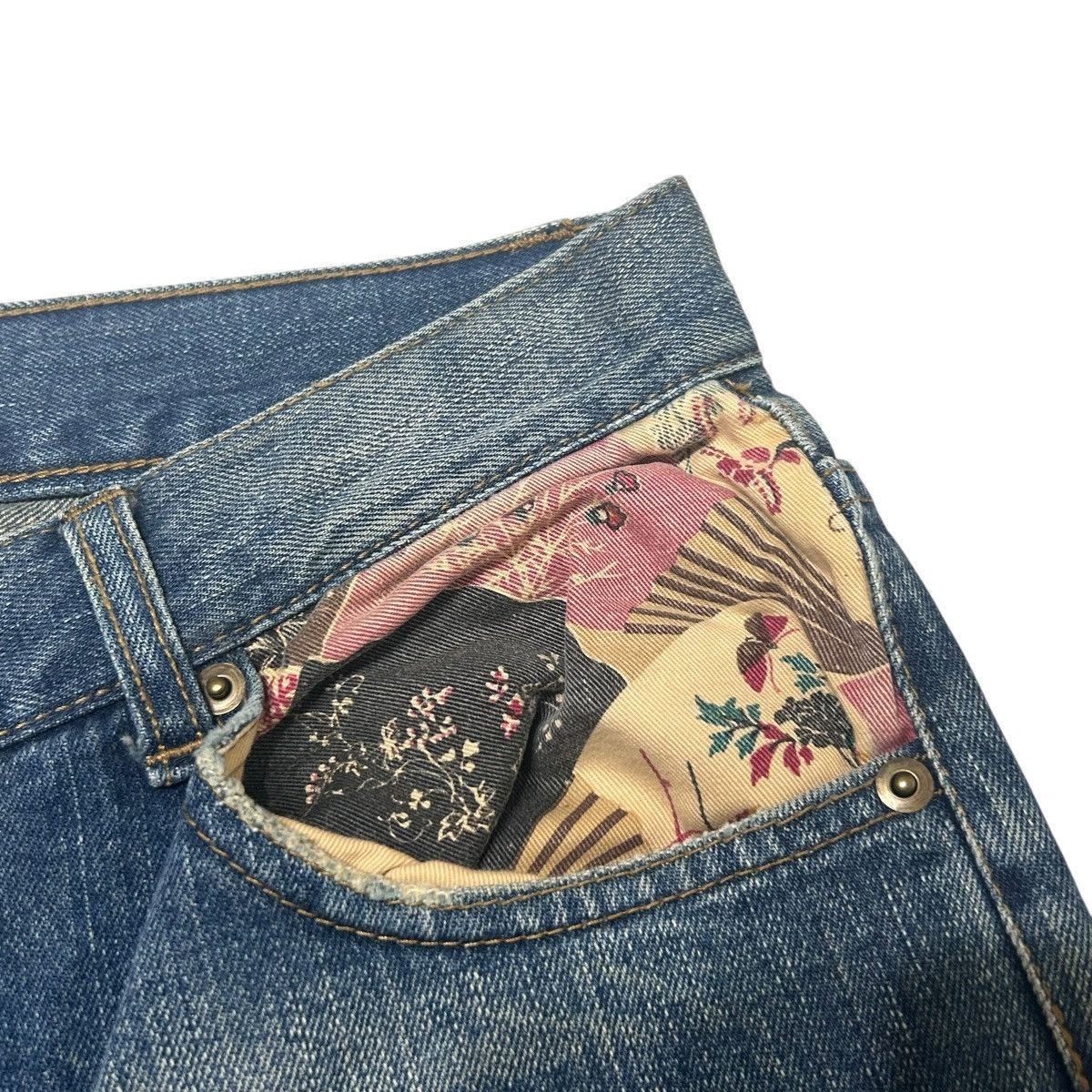 Karakuri Tamashii 512 Karakuri Tamashii jeans embroidered denim blue archive Size US 33 - 9 Thumbnail