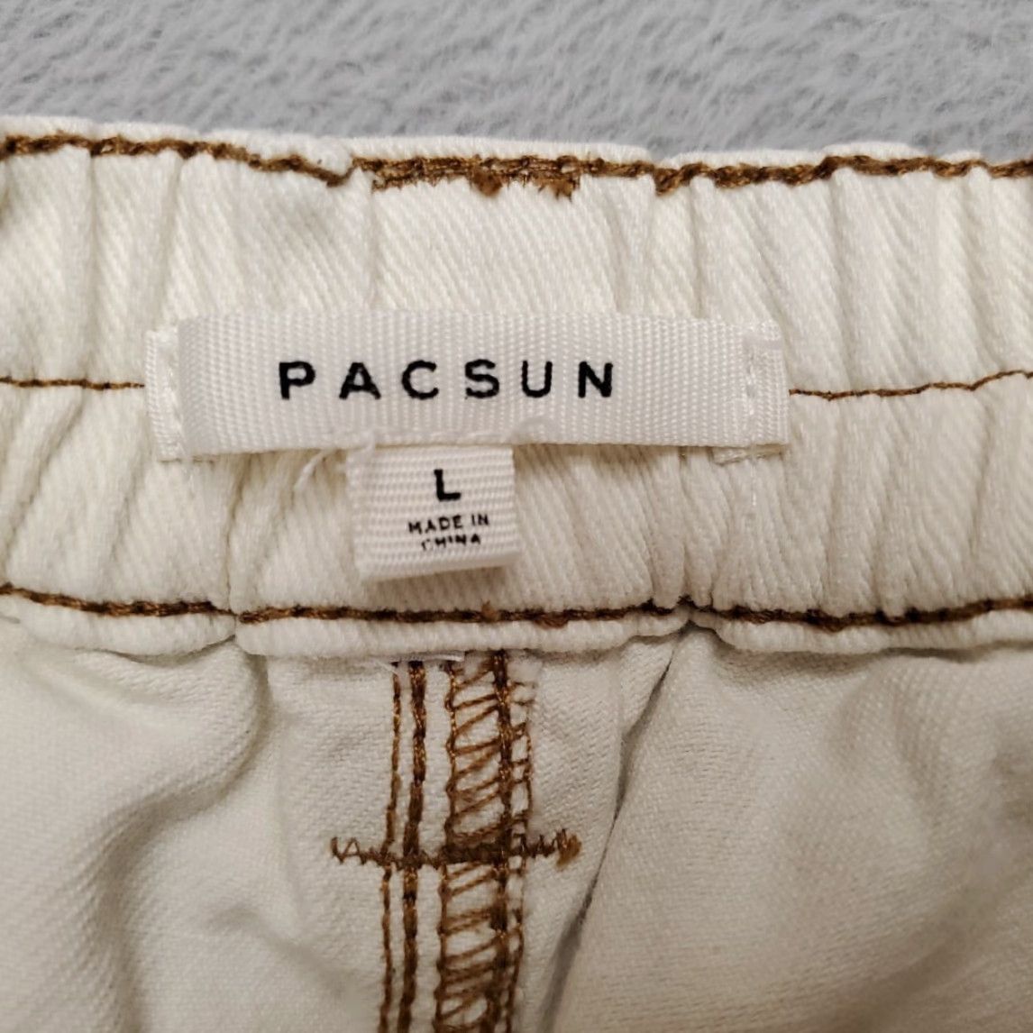 Pacsun Pacsun Cargo pants Mens Large White Twill Elastic Waist Y2k Retro Skate Utility Pants Size US 38 / EU 54 - 5 Thumbnail