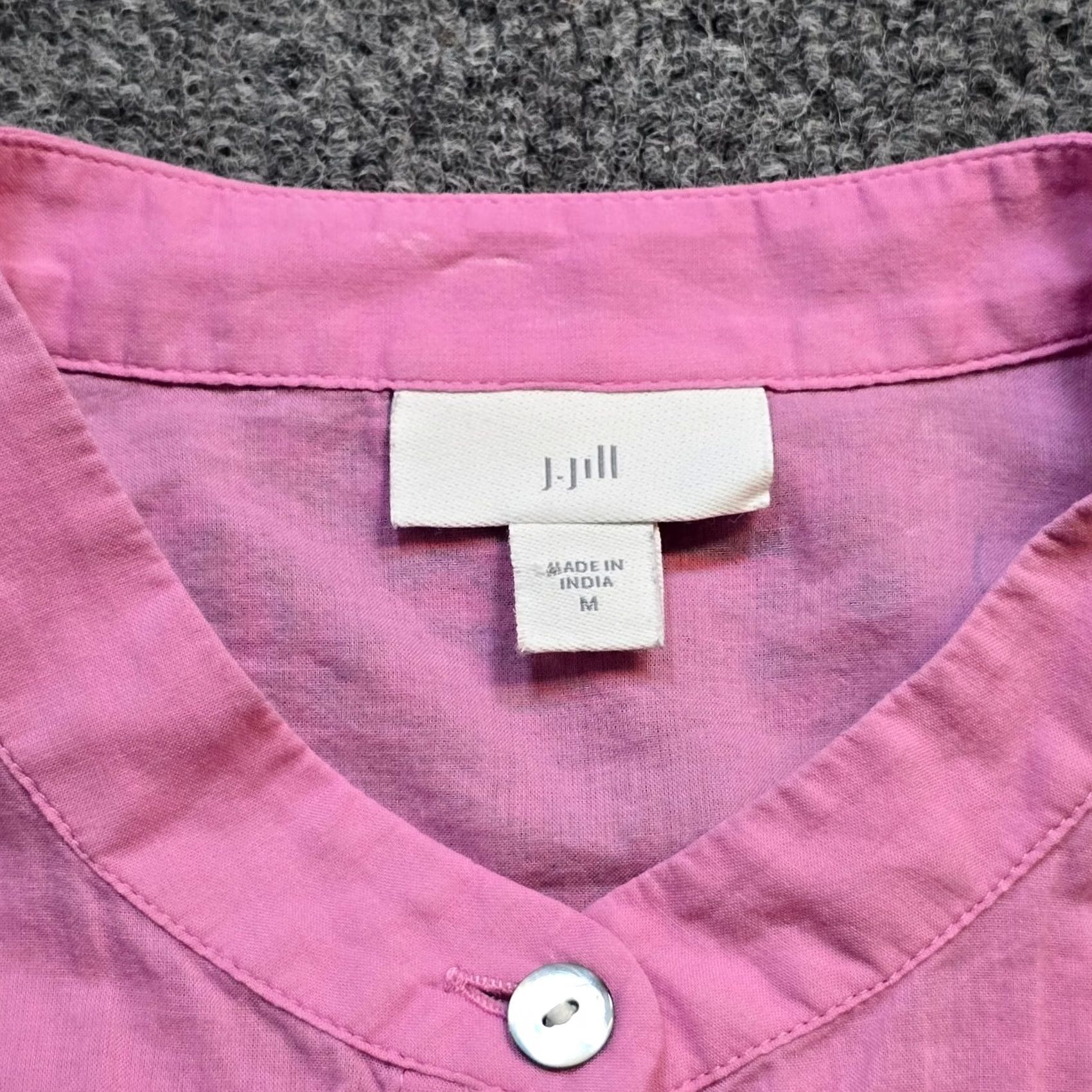 Pinko J Jill Top Blouse Womens Medium Pink Diamond Embroidered Long Sleeve Button Casual Shirt Size M / US 6-8 / IT 42-44 - 3 Thumbnail