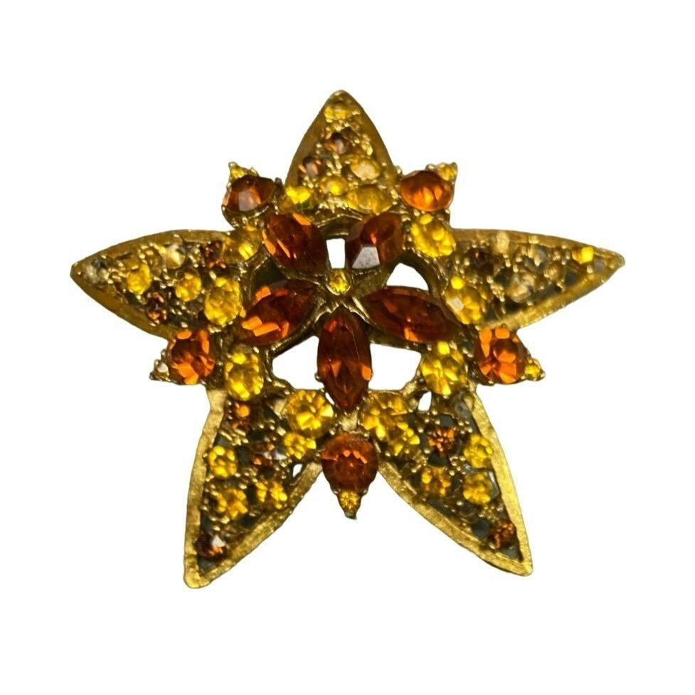 Other Vintage Gold Tone Austrian Brooch & Clip Earrings Set With A Size ONE SIZE - 2 Thumbnail