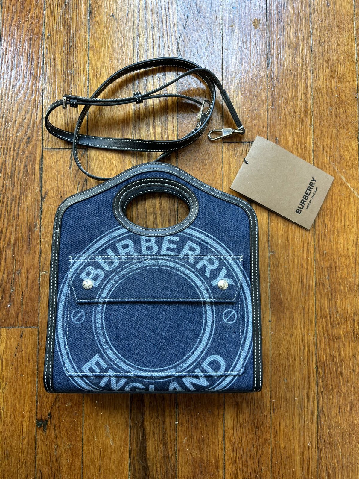 image of Burberry Mini Pocket Back in Blue, Women's