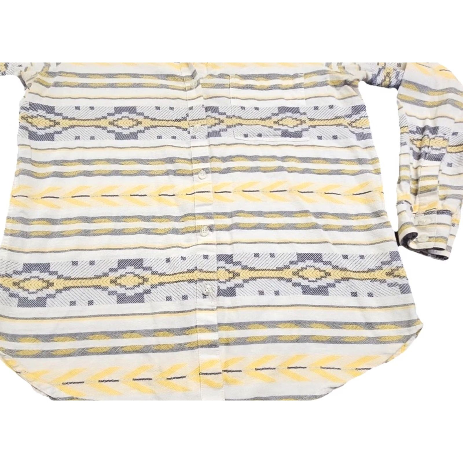 Ariat Ariat Women's Button-Up Shirt Geometric Western Cotton M Yellow Gray Cream Aztec Pattern Alice Blue? Size M / US 6-8 / IT 42-44 - 4 Thumbnail