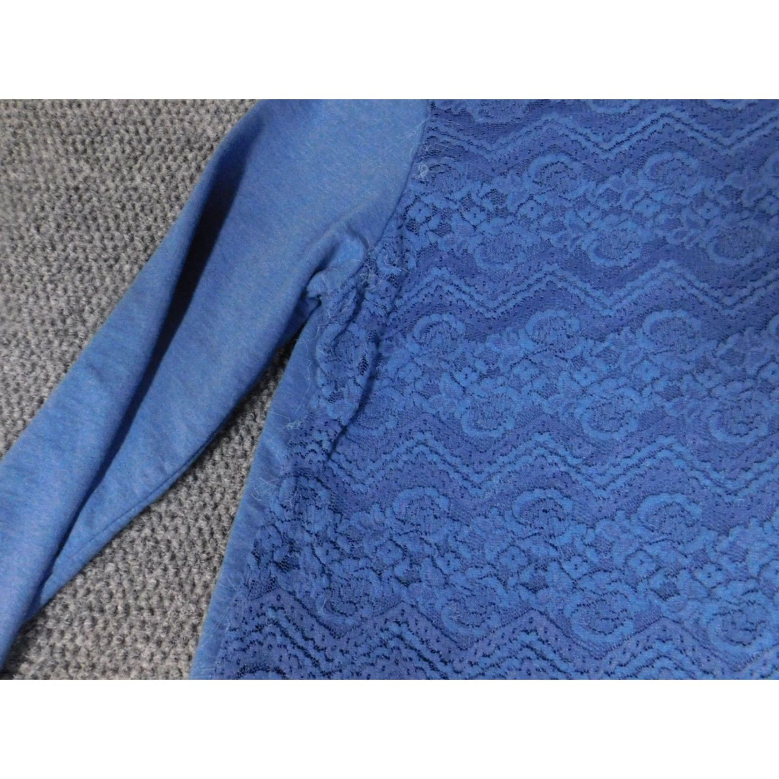Vintage Kim Rogers Womens Sweater Pullover Crew Neck Blue PR Petite Knit Lightweight Long Sleeve Corkbackless? Size L / US 10 / IT 46 - 4 Thumbnail