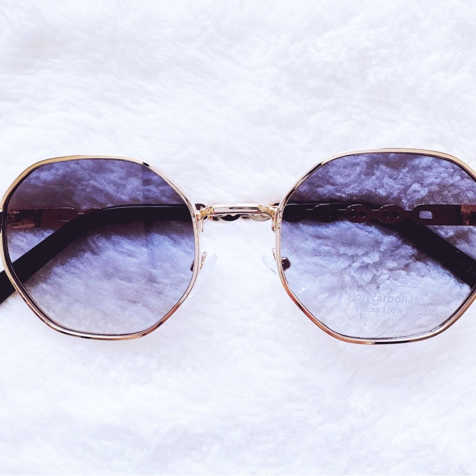 Other Phoebe Blue & Clear Geometric Sunglasses Size ONE SIZE - 3 Thumbnail