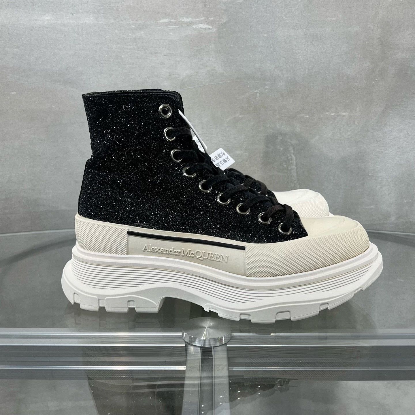Alexander McQueen ALEXANDER MCQUEEN Shimmering Black and White Martin Boots| Size US 5.5 / IT 35.5 - 4 Thumbnail