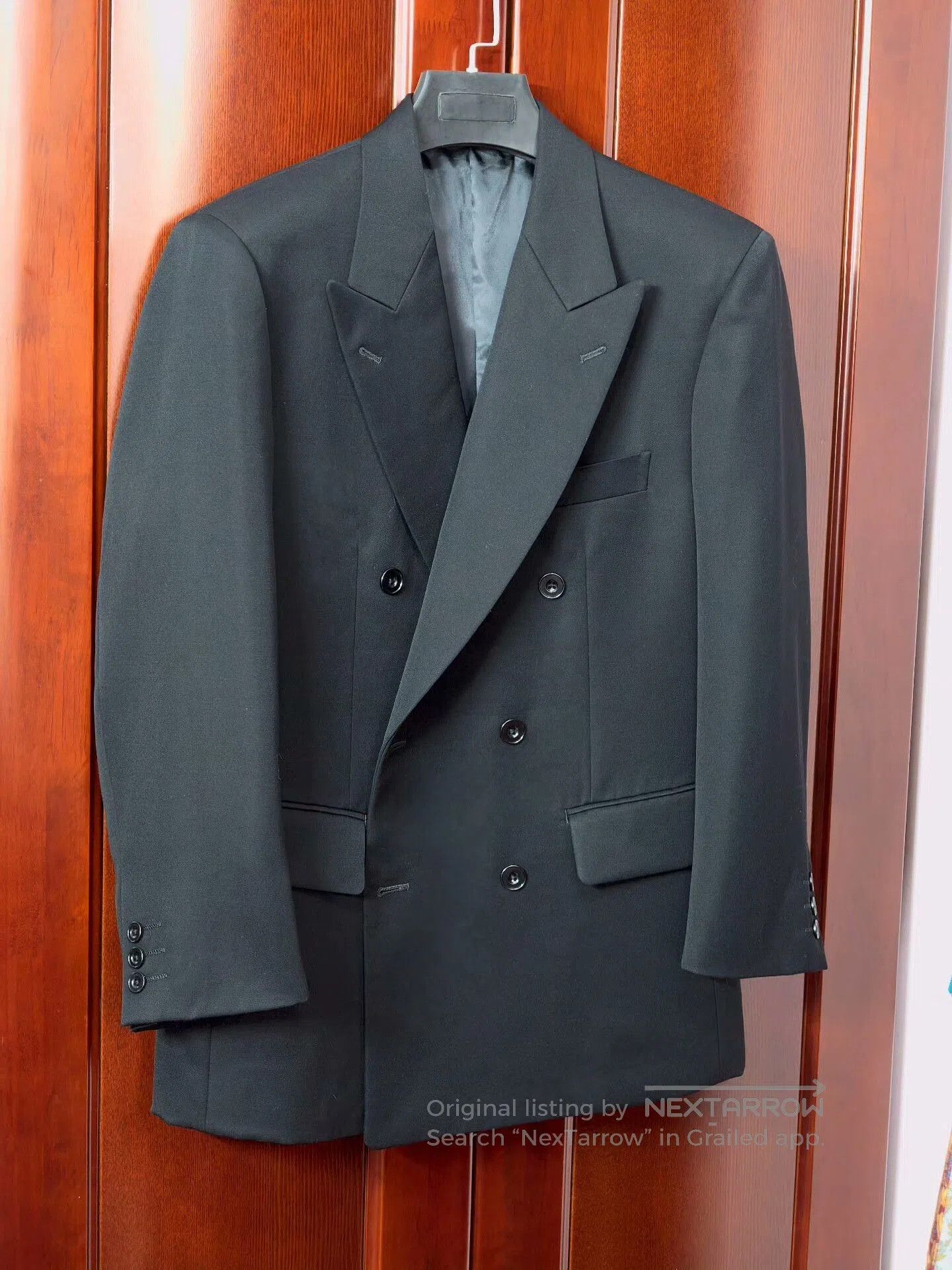 Japanese Brand Custom Black Wool Suit by Dormeuil. Size US S / EU 44-46 / 1 - 1 Thumbnail
