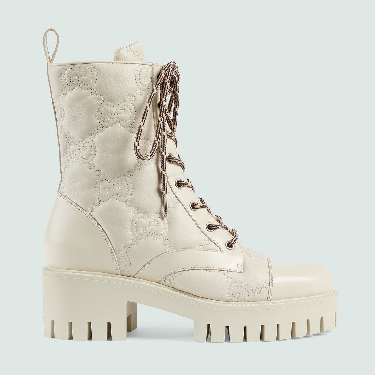 Gucci GG Matelasse Lace Up Boots SIZE 40
