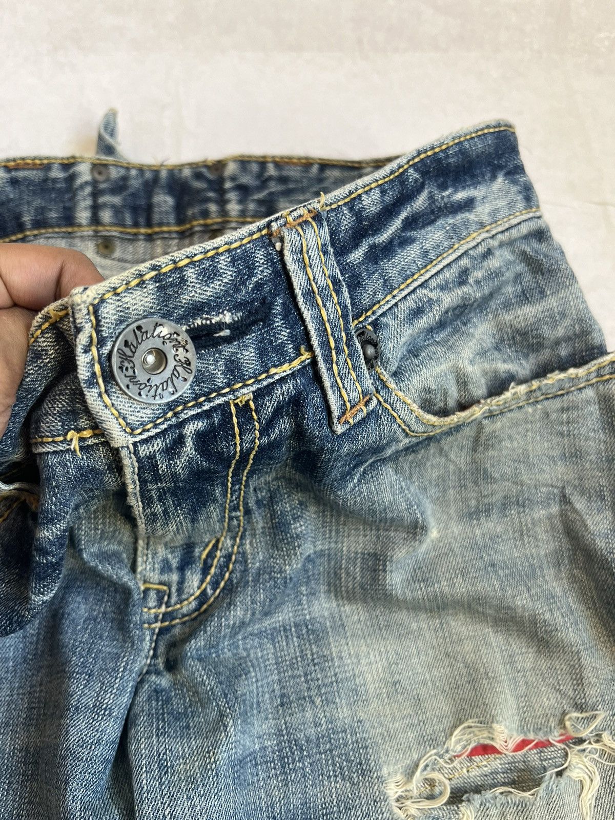 Japanese Brand Halation Buckle Belt Distressed Japanese Selvedge Denim Size US 32 / EU 48 - 9 Thumbnail