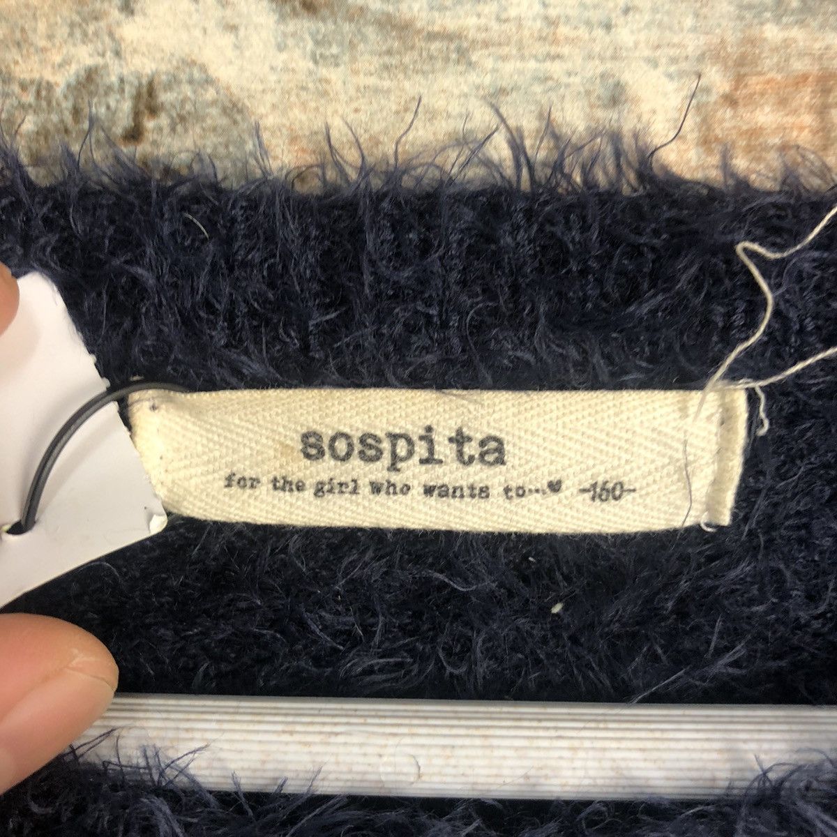 Japanese Brand DL Sos Pita Dark Blue Mohair Knitwear #C361 Size S / US 4 / IT 40 - 9 Thumbnail