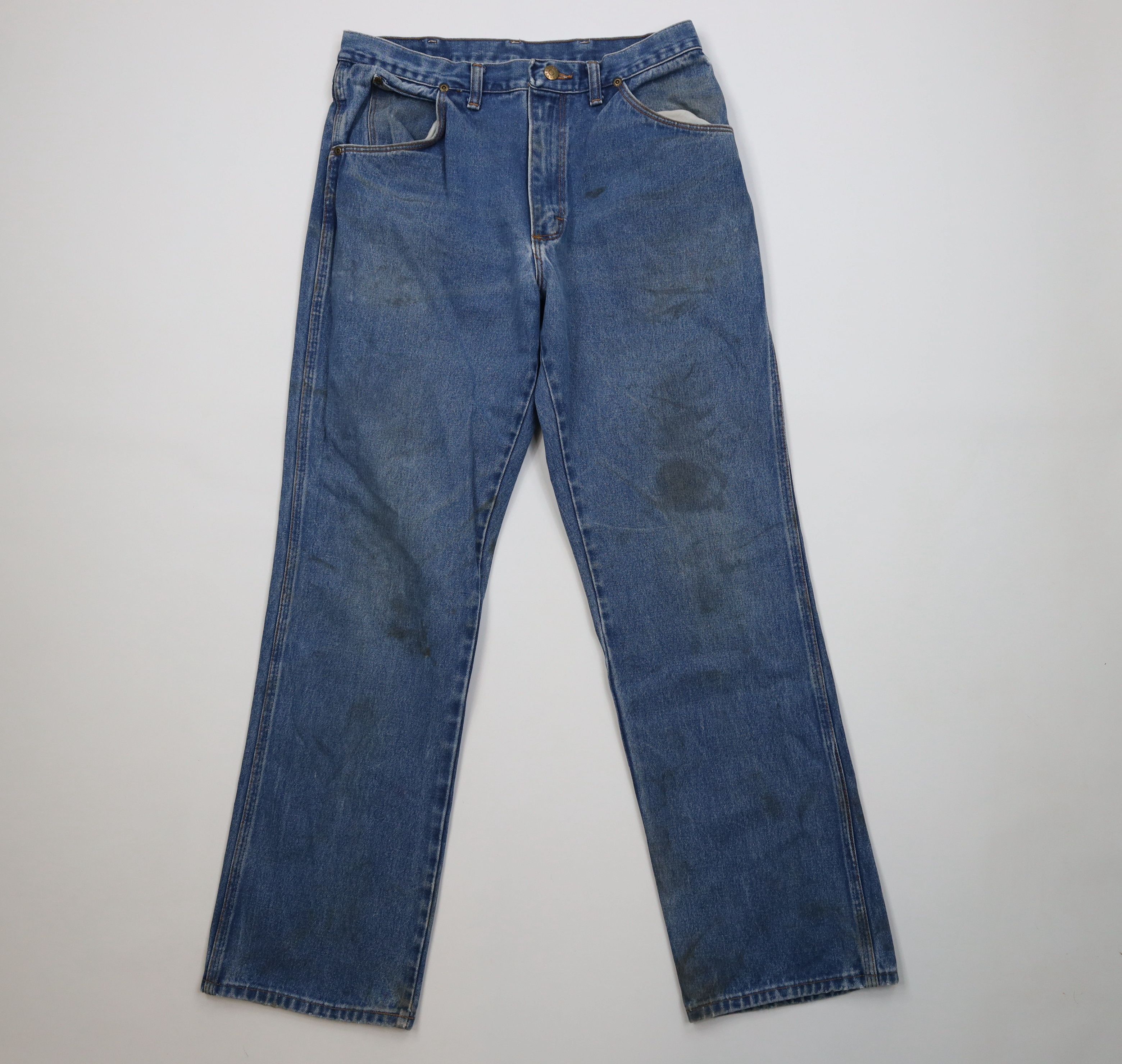 Vintage Vintage 70s Streetwear Flared Wide Leg Denim Jeans Blue USA Size US 32 / EU 48 - 1 Thumbnail