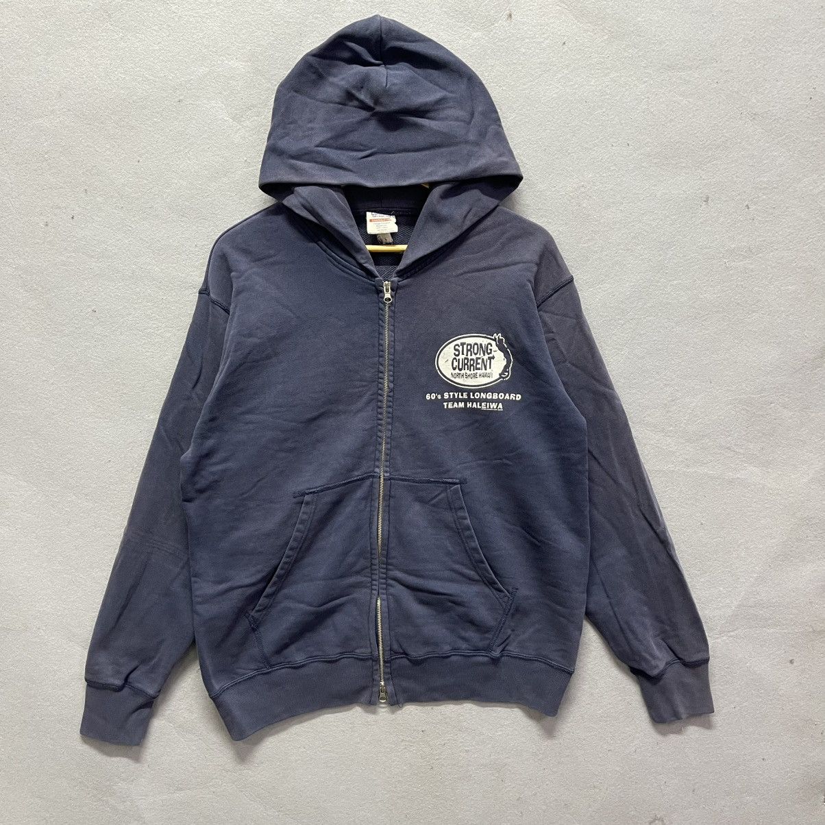Vintage Strong Current Hawaii 60’s Style Longboard Zip Hoodie Size US L / EU 52-54 / 3 - 2 Thumbnail