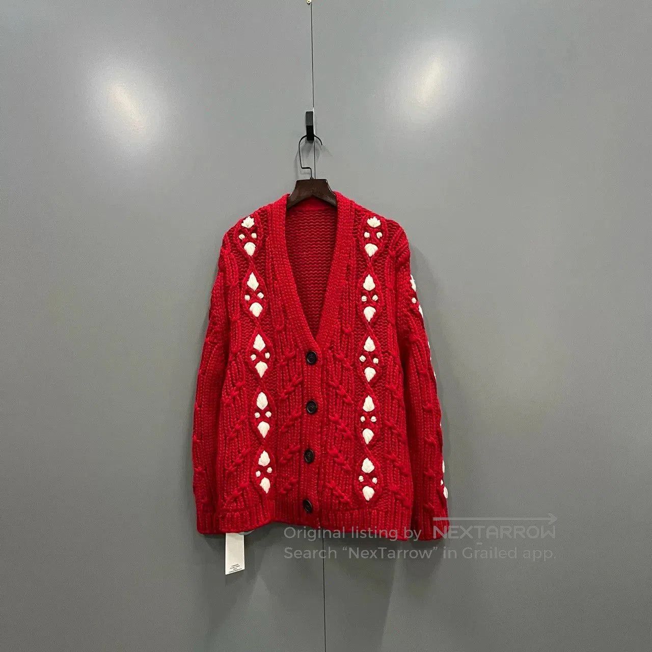 Miu Miu miumiu red woven wool cardigan. Size M / US 6-8 / IT 42-44 - 1 Thumbnail