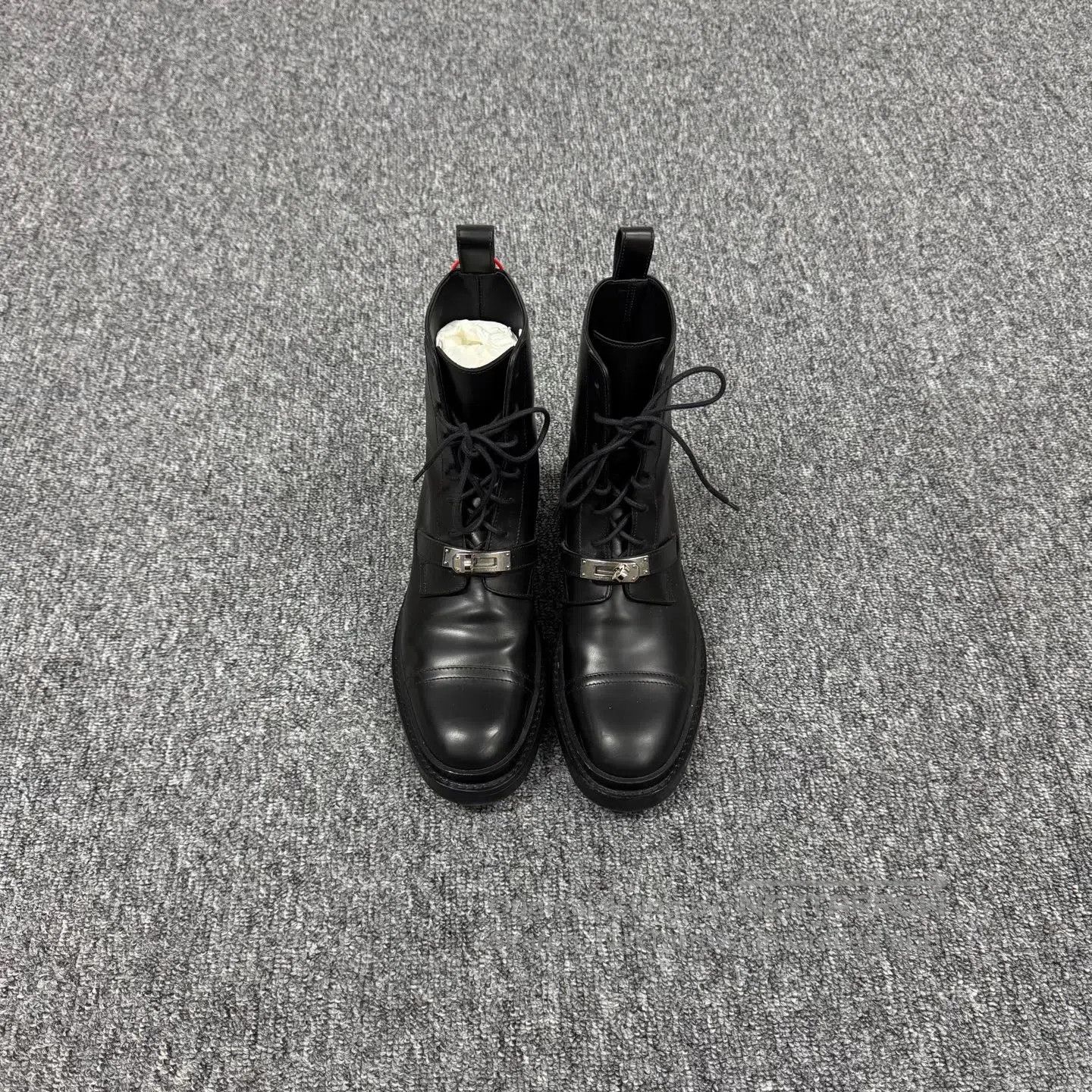 Hermes Hermes Kelly Silver Button Short Boots, Mid-Heeled Boots| Size US 6.5 / IT 36.5 - 2 Thumbnail