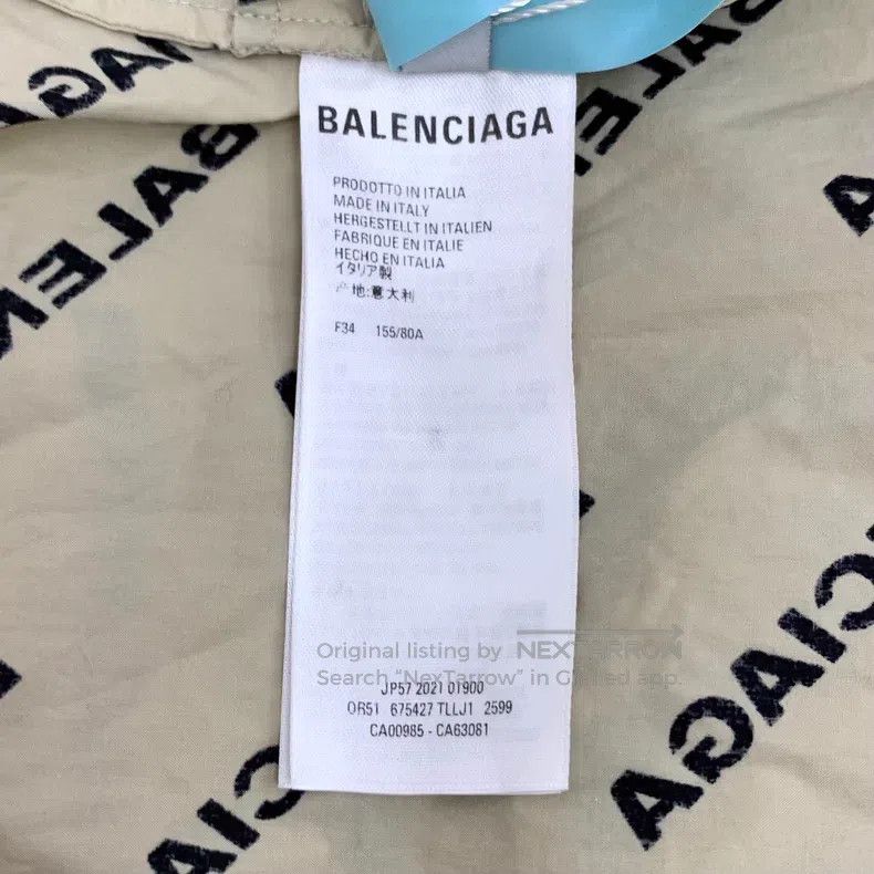 Balenciaga Balenciaga Khaki logo lettering print cotton long-sleeve a Size XXS / US 00 / IT 34 - 7 Thumbnail