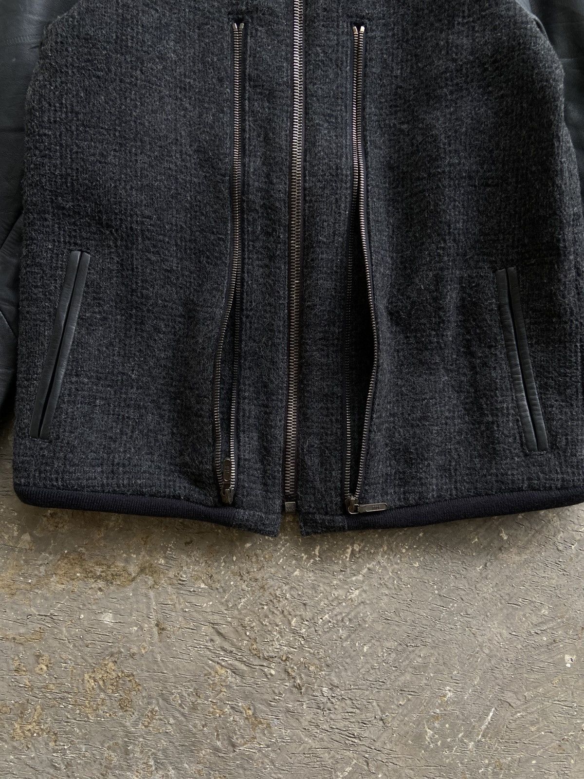 Ekam 2000s Ishinn - CCP Style Leather Sleeve Riri Zip Jacket Size US S / EU 44-46 / 1 - 12 Thumbnail