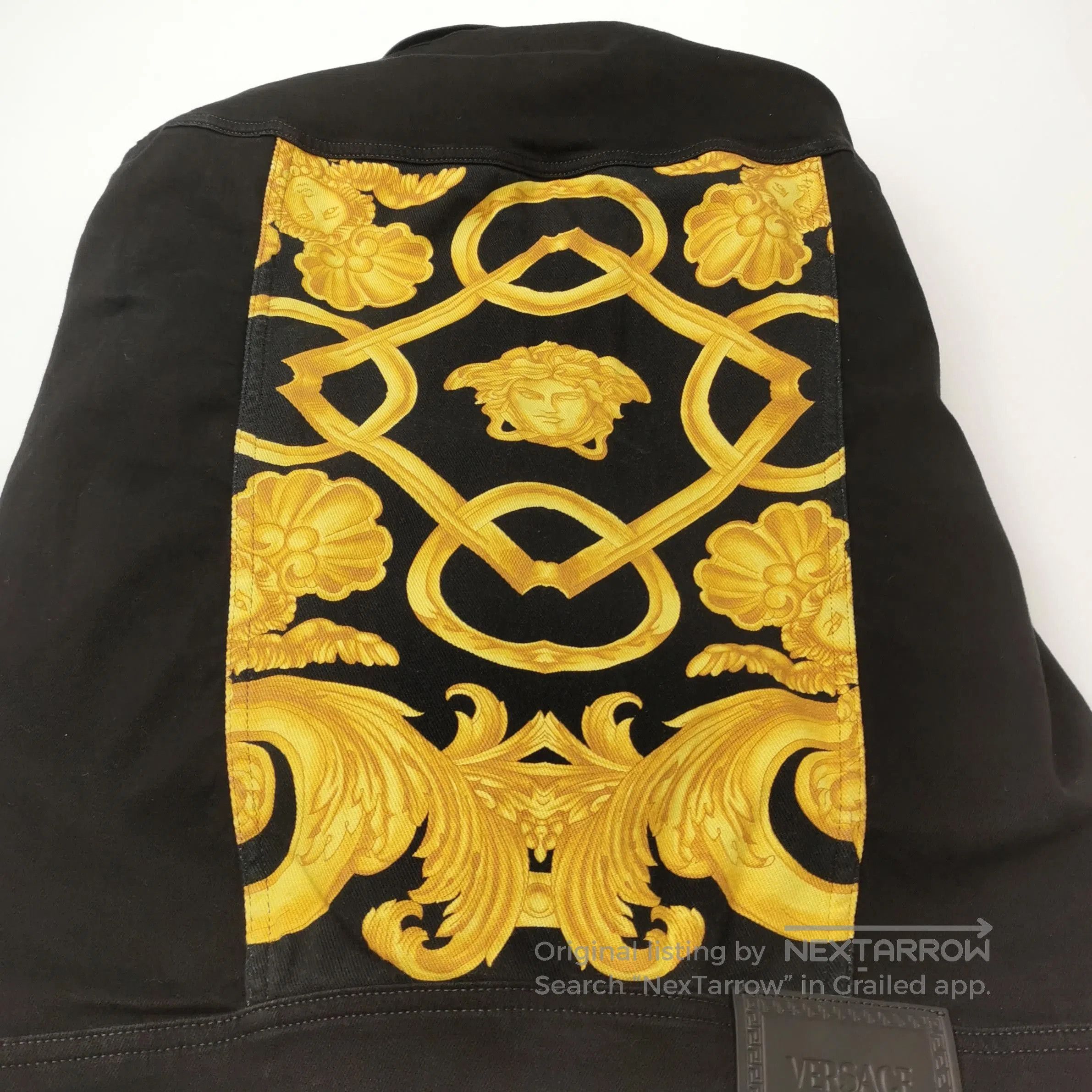 Versace Black Denim Jacket with Gold Buttons. Size US XL / EU 56 / 4 - 1 Thumbnail