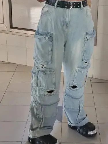 Designer Multi-Pocket Washed Cargo Pant Size US 30 / EU 46 - 3 Thumbnail