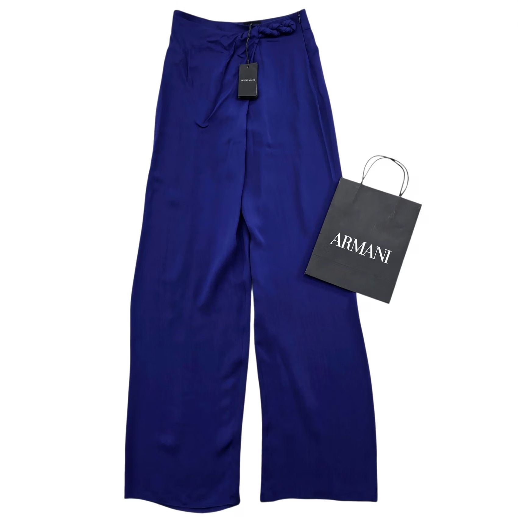 Giorgio Armani Giorgio Armani Women's Navy Wide Leg Silk Trousers 38 BNWT XS? Size ONE SIZE - 2 Thumbnail