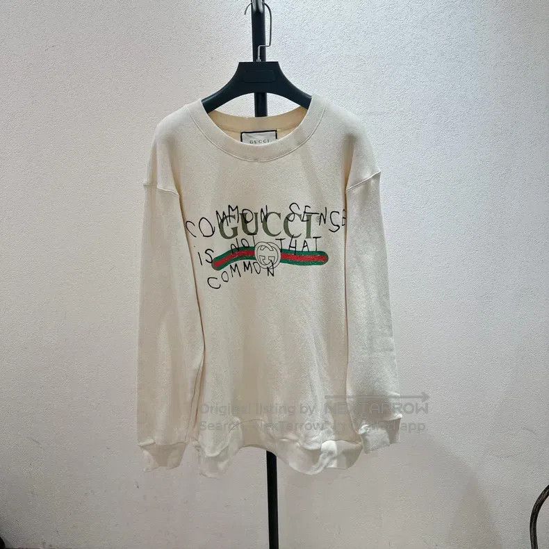 Gucci Gucci Beige graffiti letter printed round-neck sweatshirt Size US M / EU 48-50 / 2 - 1 Thumbnail