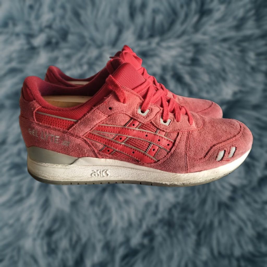 Asics ASICS GEL-Lyte III Running Mens Sneakers Size 10 Suede Red Puddleproof H5U3L 2010s Pale/Red?? Size US 10 / EU 43 - 1 Thumbnail
