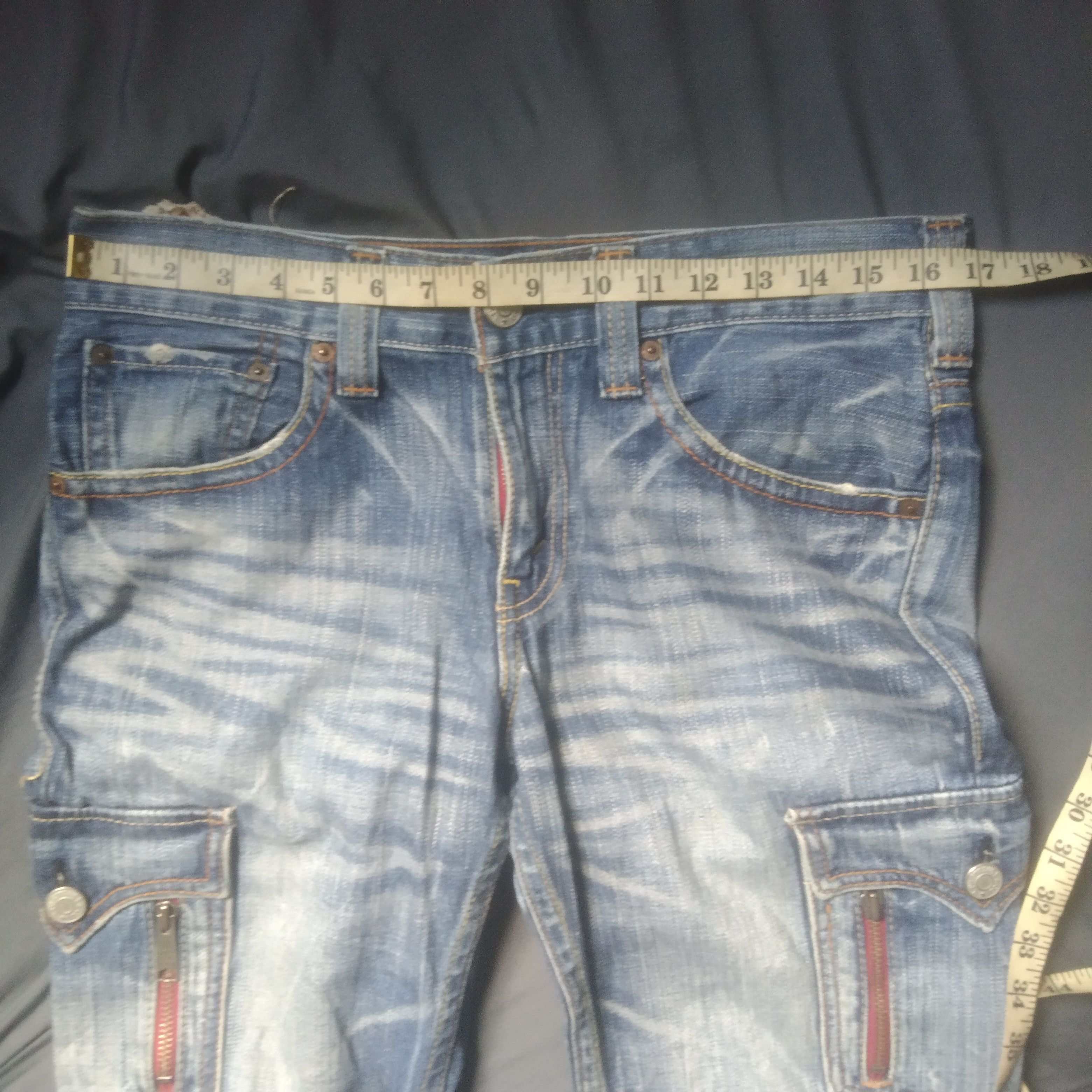 Levi's × Vintage Vintage 🔥 Levi's Flare Cargo Pocket 🔥Jeans Size US 33 - 9 Thumbnail