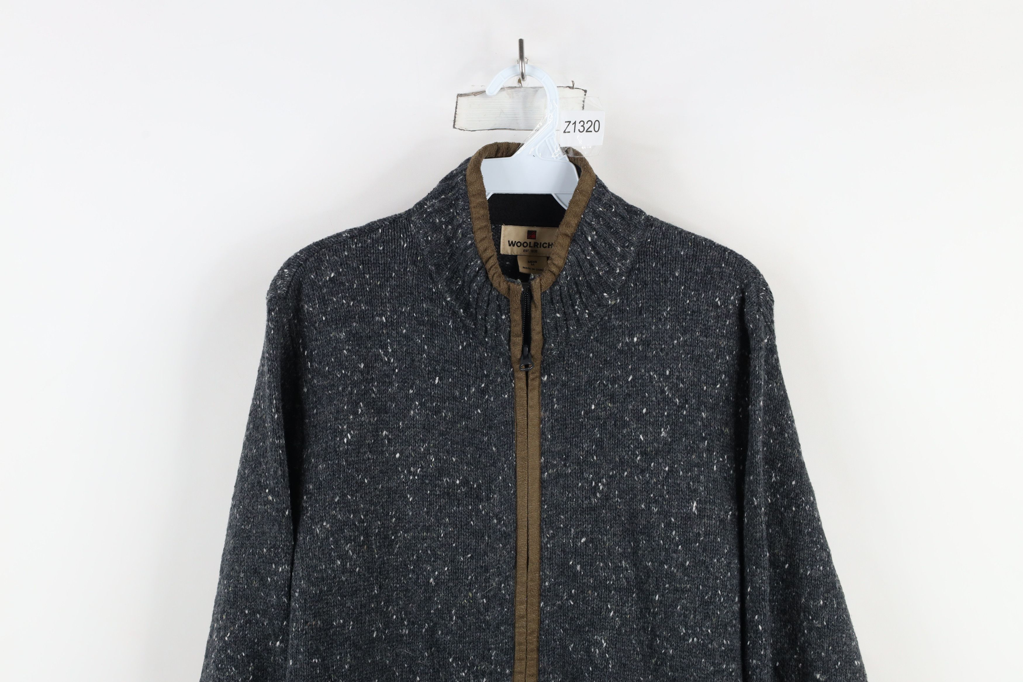 Vintage × Woolrich Woolen Mills Vintage 90s Woolrich Fleck Wool Blend Knit Full Zip Sweater Size US M / EU 48-50 / 2 - 2 Thumbnail