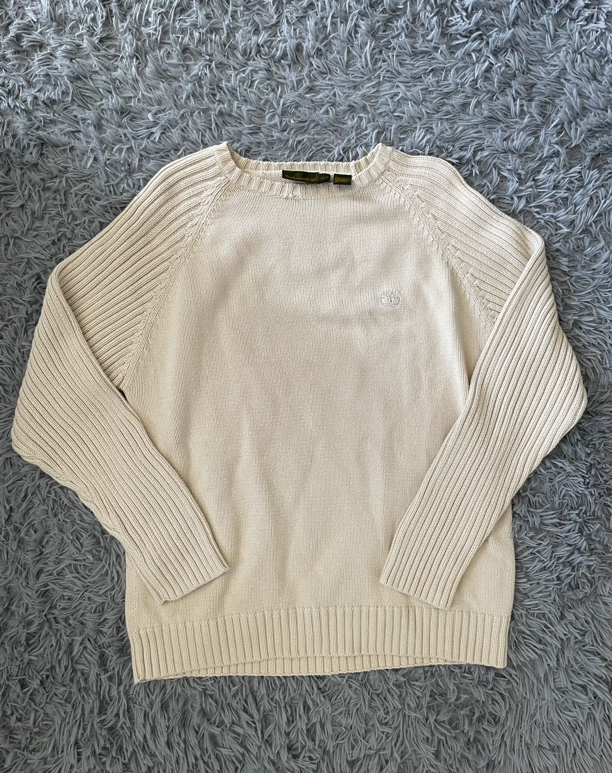 Designer × Timberland Timberland Knit Logo Sweater Cream/Beige Size US L / EU 52-54 / 3 - 1 Thumbnail