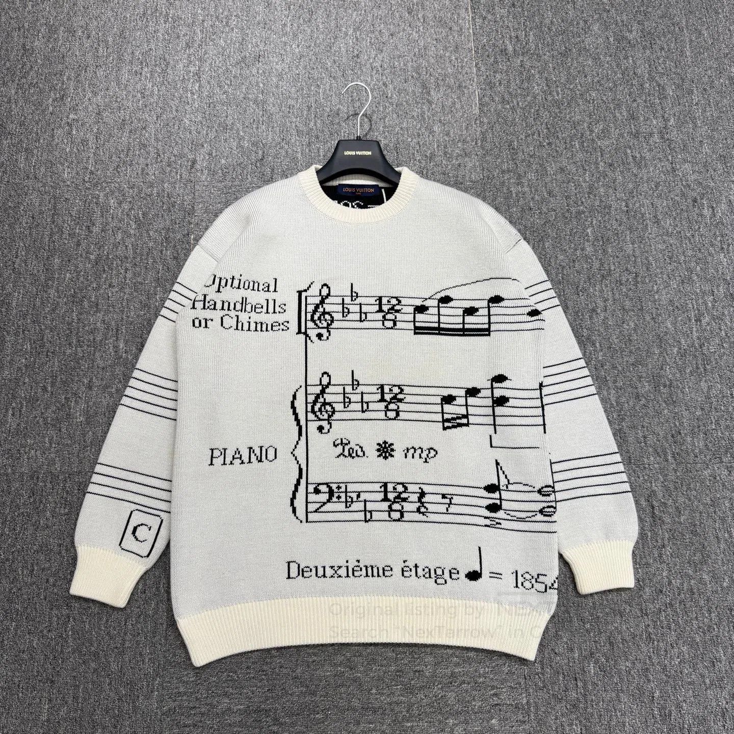 Louis Vuitton White Music Notes Knit Sweater XS. Size US XS / EU 42 / 0 - 1 Thumbnail