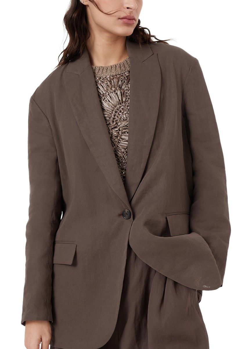 Brunello Cucinelli o1w1db10825 Woven Jacket Wool in Dark Brown Size S / US 4 / IT 40 - 2 Thumbnail