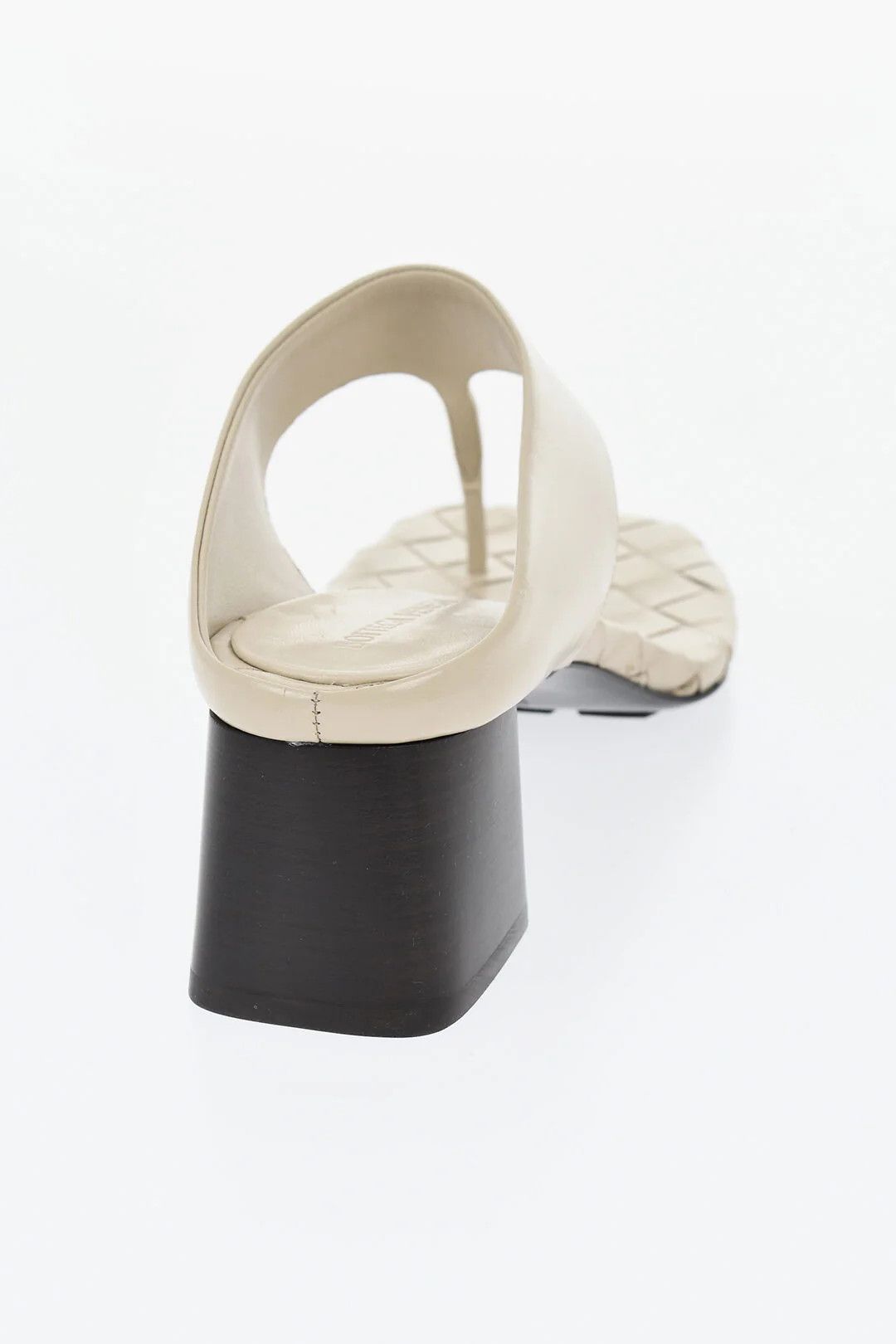 Bottega Veneta og1mm0426 Leather Thong Sandals in Beige Size US 10 / IT 40 - 2 Thumbnail