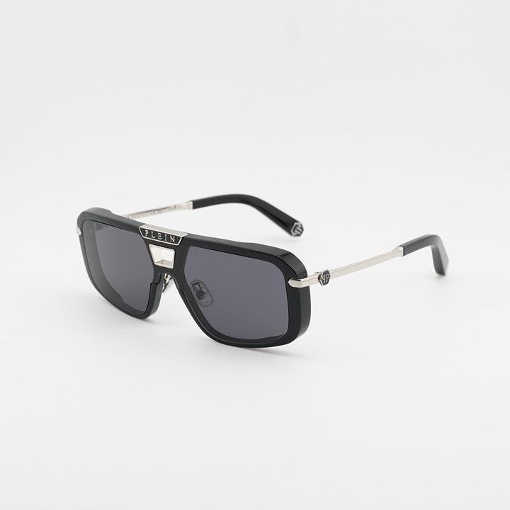 Philipp Plein Philipp Plein SPP008M 0700 Sunglasses Shiny Black Aviator Size ONE SIZE - 1 Thumbnail