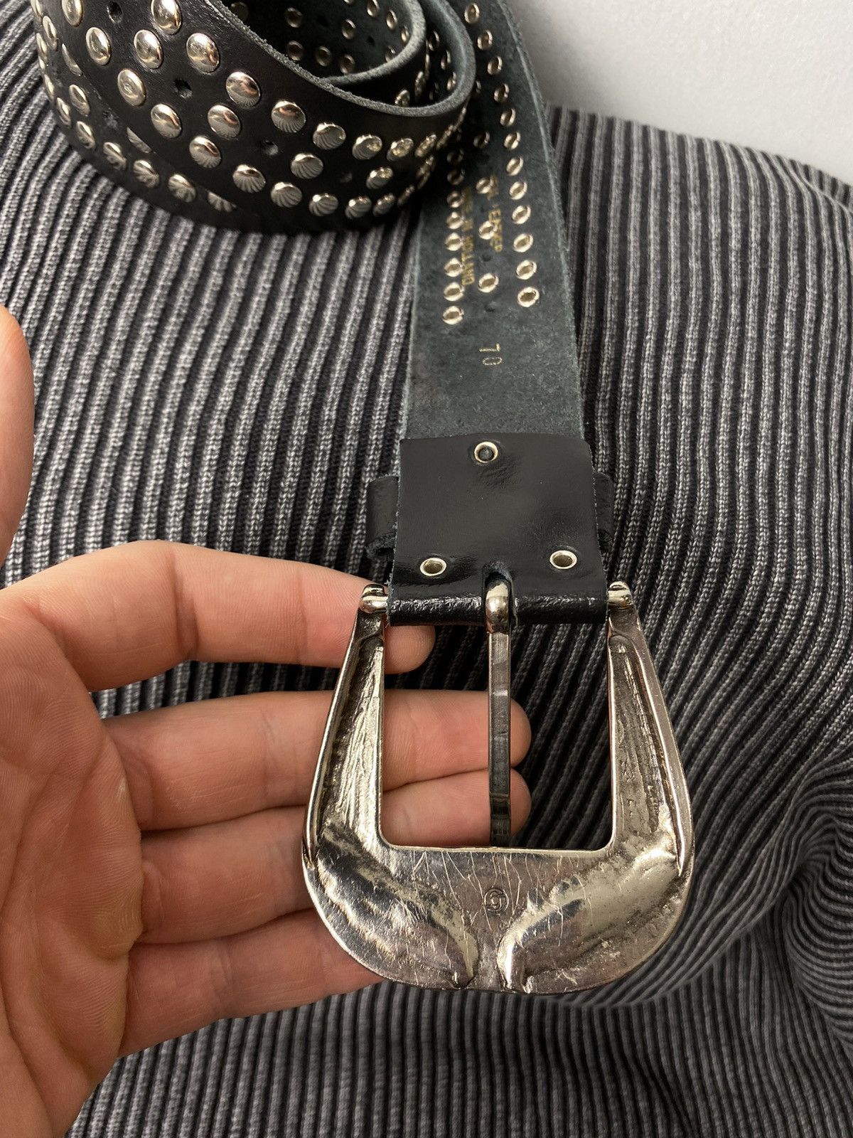 Cowboy Equipment Vintage Metal Leather Belt Cowboy Style Holland Made Size ONE SIZE - 4 Thumbnail