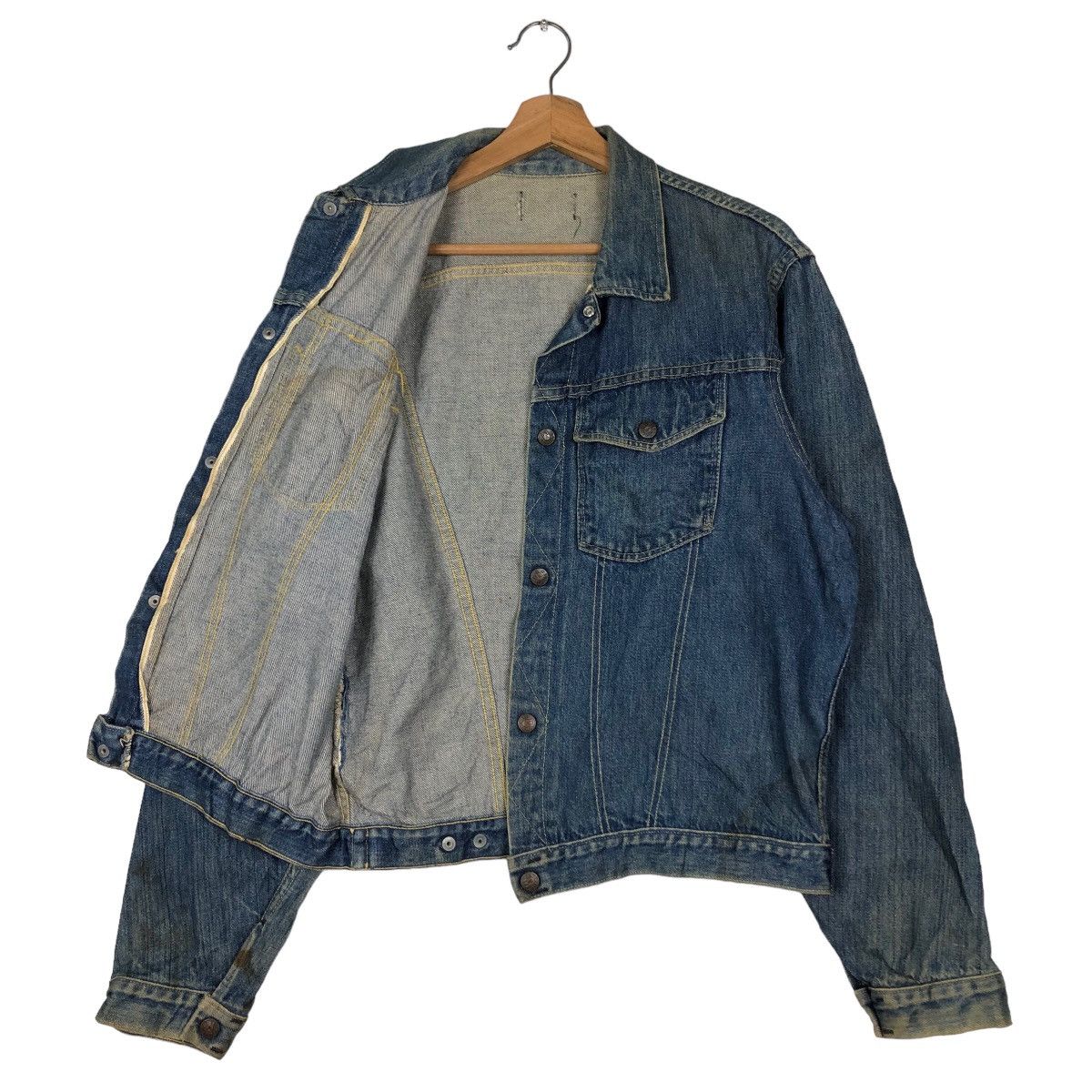 Japanese Brand 🔥Vintage Biker Denim Trucker Jacket Made Well Union Made Size US M / EU 48-50 / 2 - 11 Thumbnail