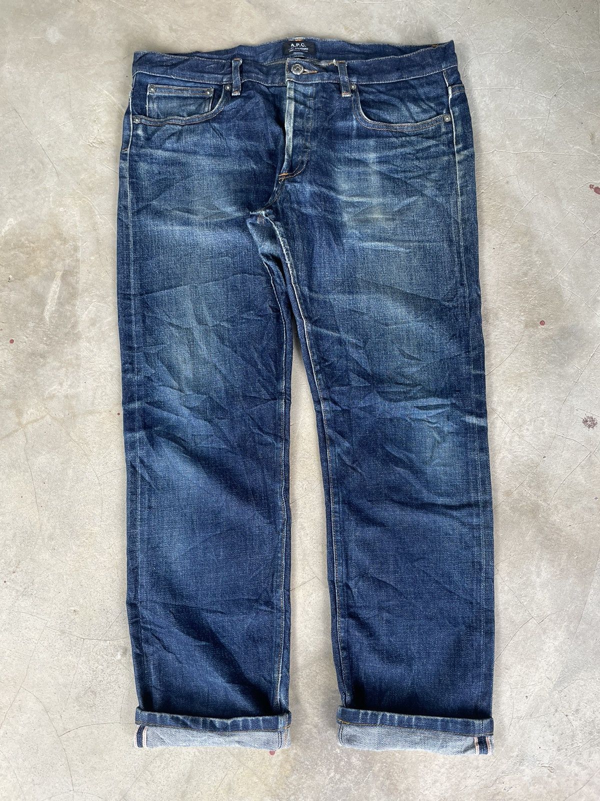 A.P.C. A.P.C. Selvedge Japan Raw Denim Indigo Distressed Jeans APC Size US 36 / EU 52 - 1 Thumbnail