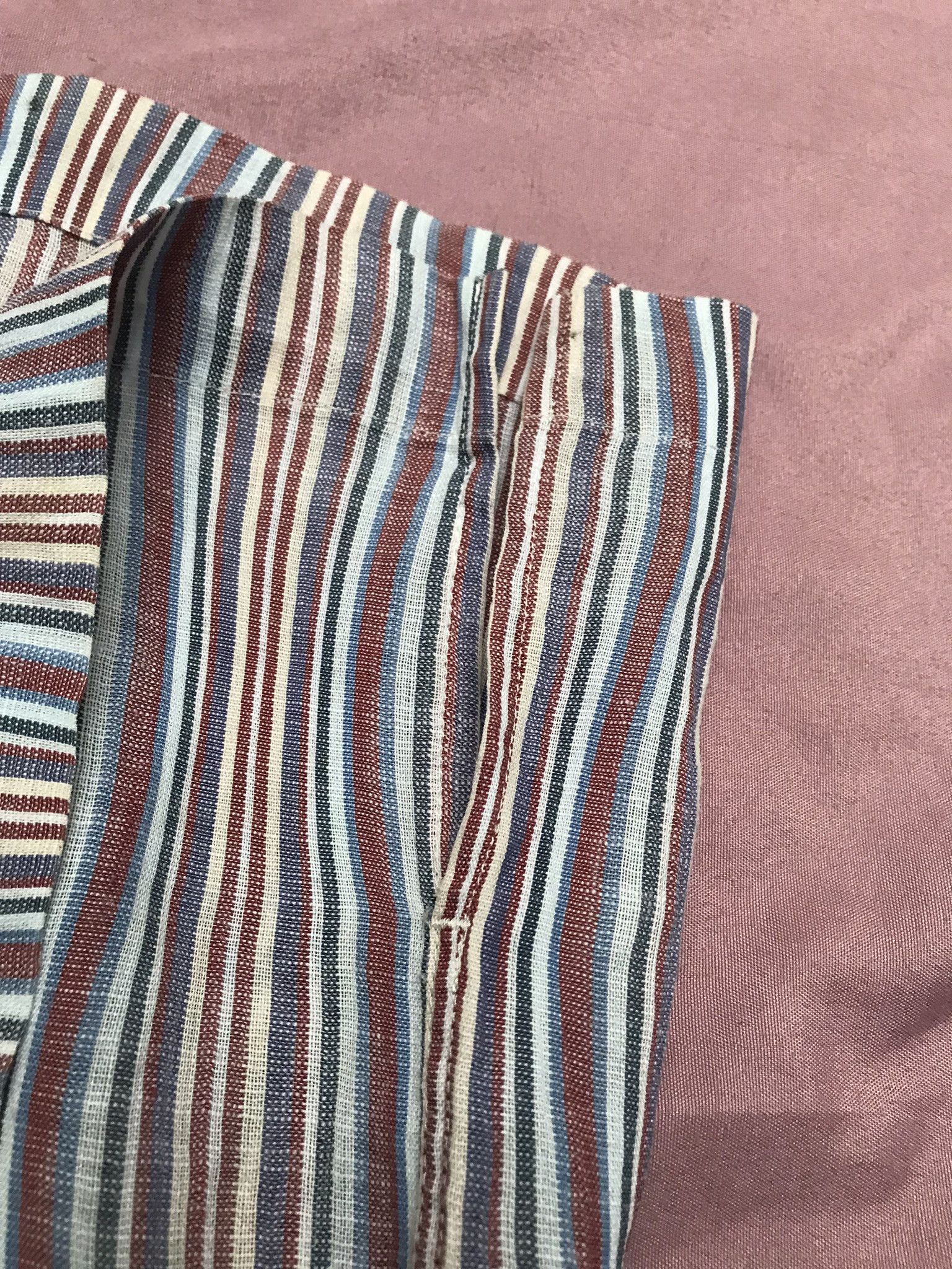 Issey Miyake ISSEY MIYAKE, LINEN BUTTON UP, wavy stripes pattern Size US XL / EU 56 / 4 - 8 Thumbnail