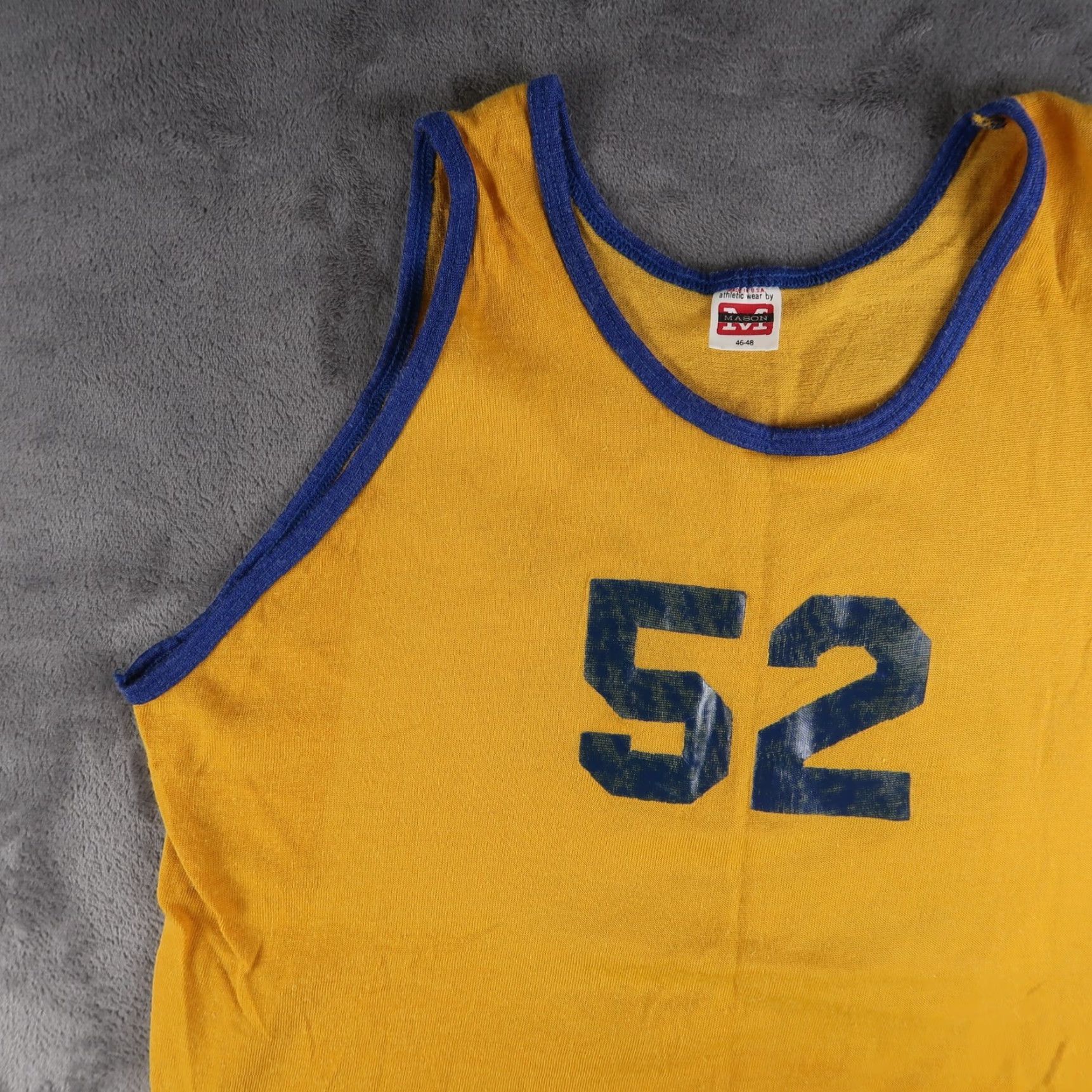 Mason's VINTAGE Mason Basketball Jersey XL Yellow Lincoln Furniture 60s 70s Size US XL / EU 56 / 4 - 6 Thumbnail