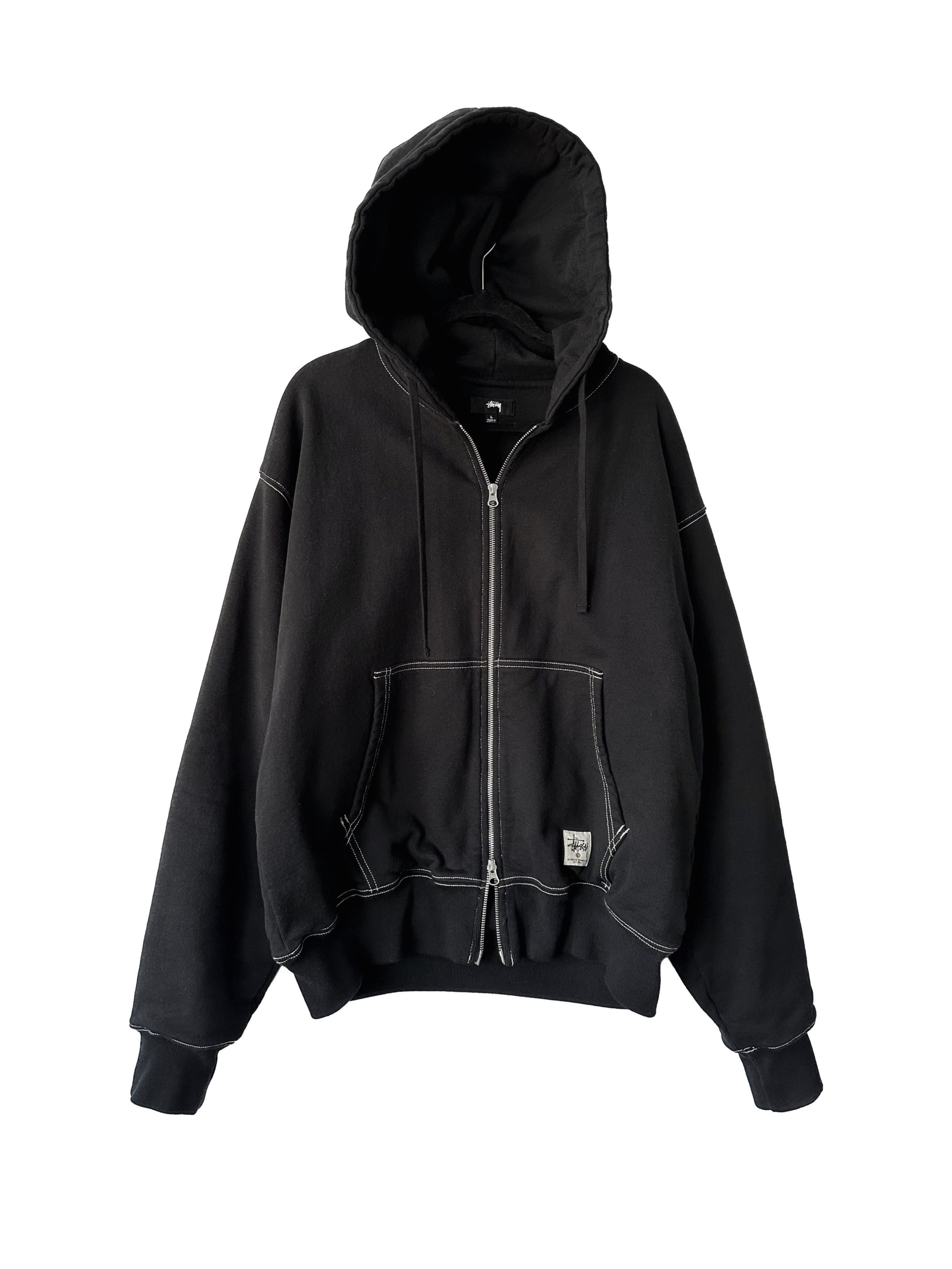 Stussy Stussy Double Layered Contrast Stitch Zip-Up Hoodie | Grailed