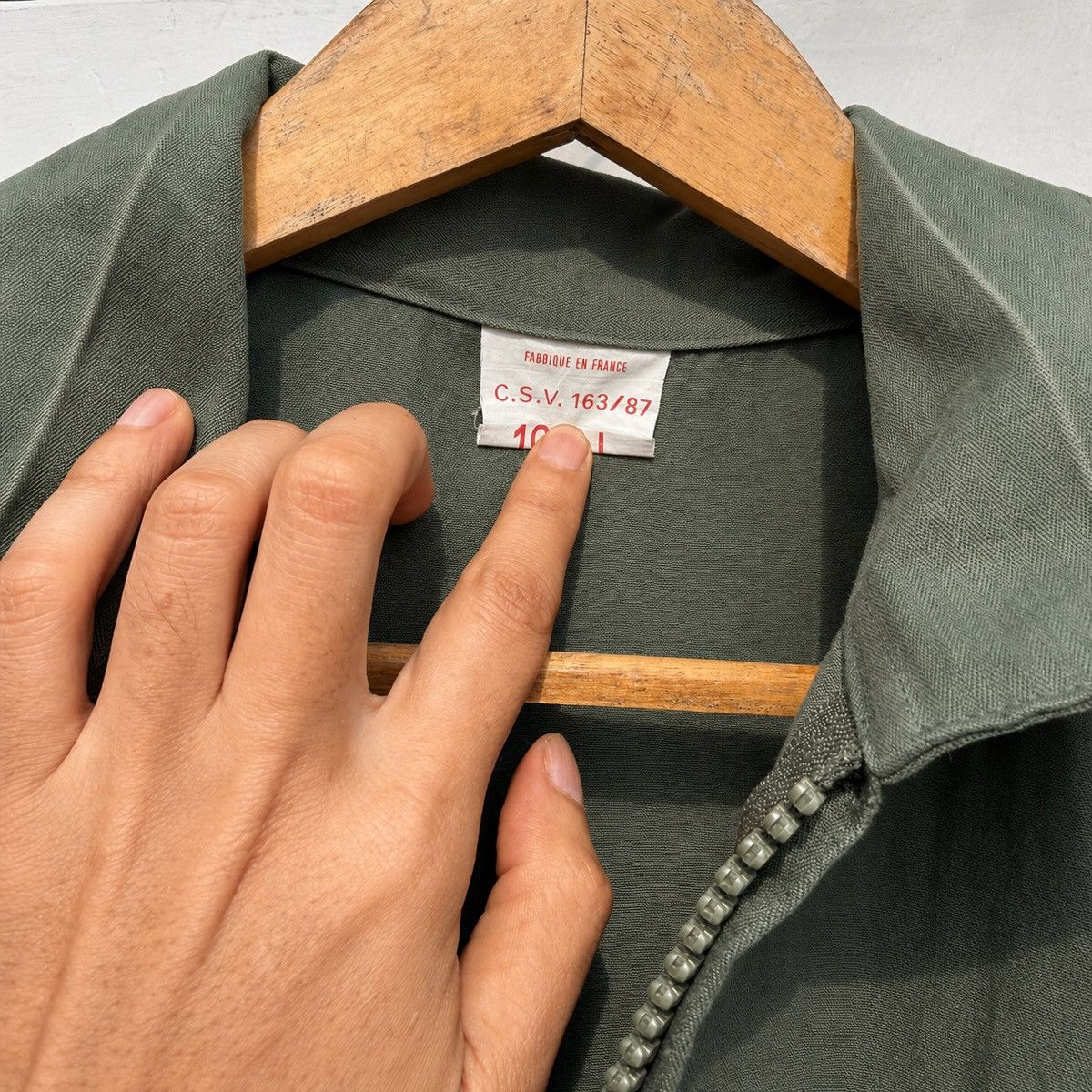 Vintage French Army Military Zip Jacket - Fabrique en France Size US M / EU 48-50 / 2 - 5 Thumbnail