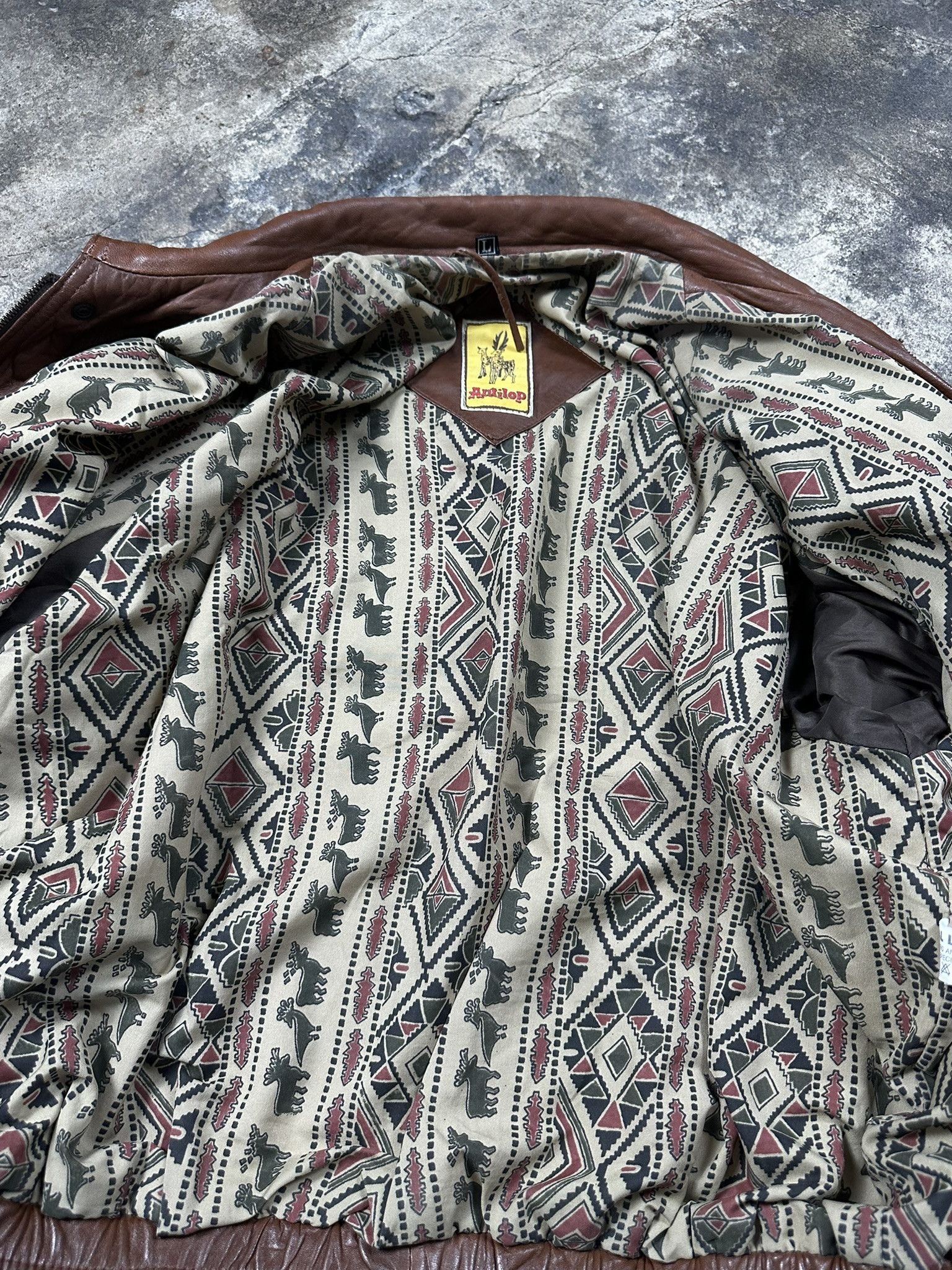 Leather 80s Vintage Leather Bomber Jacket Size US XL / EU 56 / 4 - 7 Thumbnail