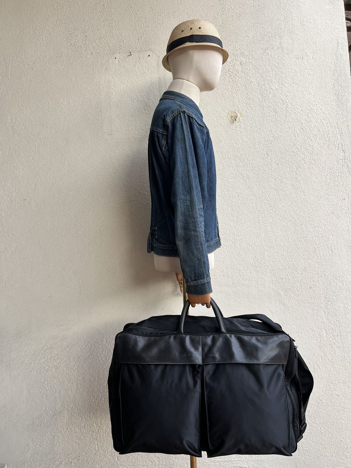 Barneys New York Vintage 90s Barneys New York Leather Nylon 2 Way Bag Huge Size ONE SIZE - 6 Thumbnail