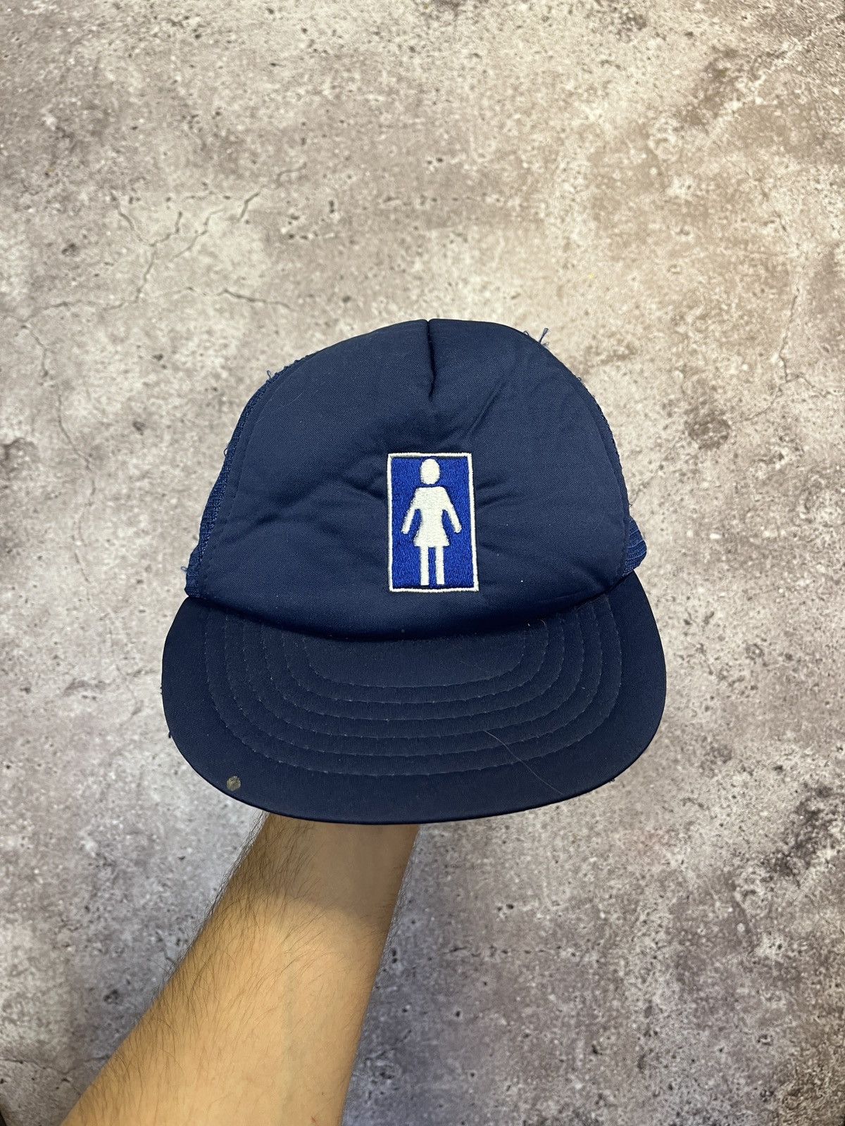 image of Girl Skateboards x Hook Ups Vintage Girl Skateboard Cap Hat in Blue, Men's
