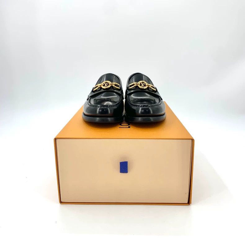 Louis Vuitton Louis Vuitton Chess Black Flat Casual Leather Shoes Size US 4.5 / IT 34.5 - 9 Thumbnail