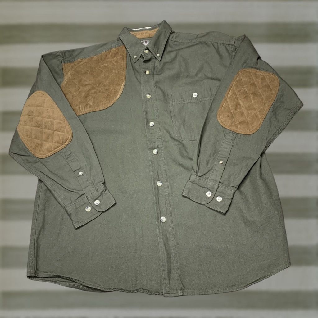 Vintage Bit & Bridle Long Sleeve Shirt Mens Medium Green Padded Shoulder Elbow Button Up Size US M / EU 48-50 / 2 - 1 Thumbnail
