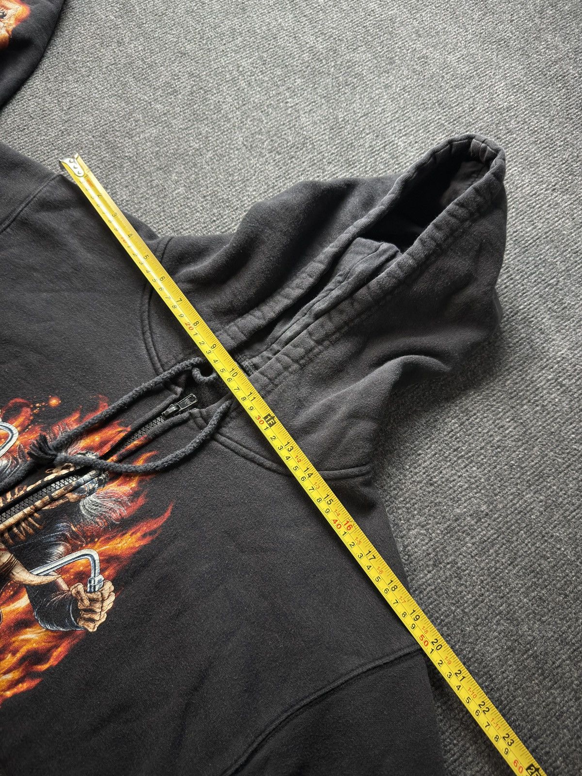 Harley Davidson Flaming Skull Biker Zip Hoodie Chopper Motorcycle Graphic Size US M / EU 48-50 / 2 - 21 Thumbnail