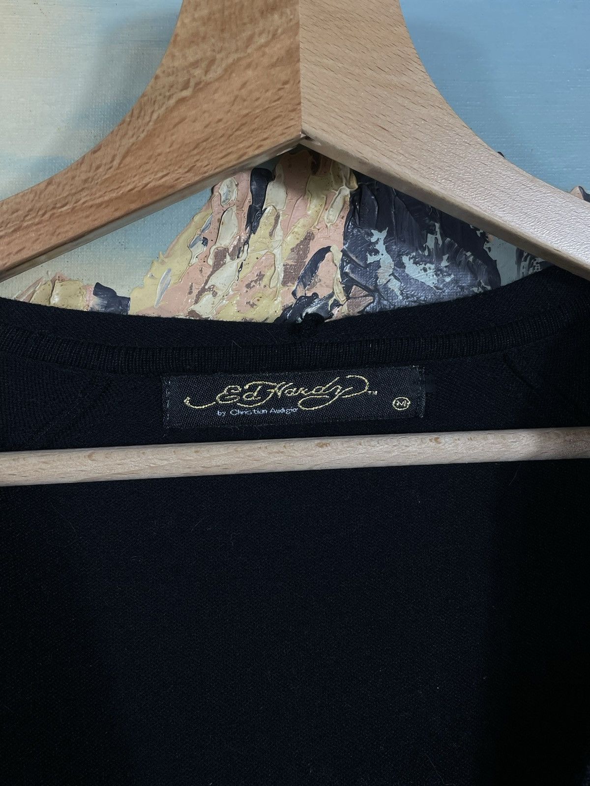 Christian Audigier × Ed Hardy × Vintage Ed Hardy Retro 00s Knitwear With Crystals Affliction Grunge Size M / US 6-8 / IT 42-44 - 6 Thumbnail