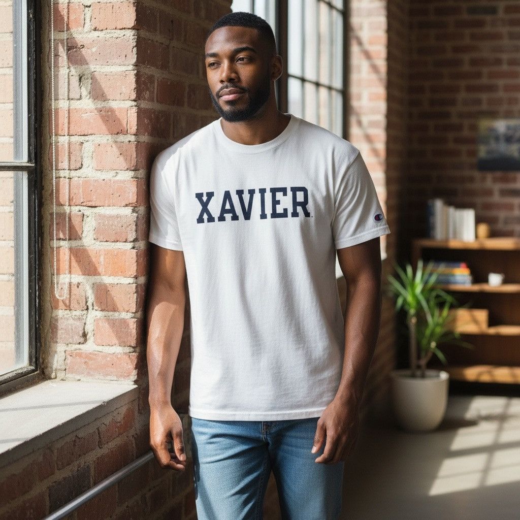 Champion Vintage Champion “Xavier” University Spell-Out Tee – White Size US XL / EU 56 / 4 - 1 Thumbnail