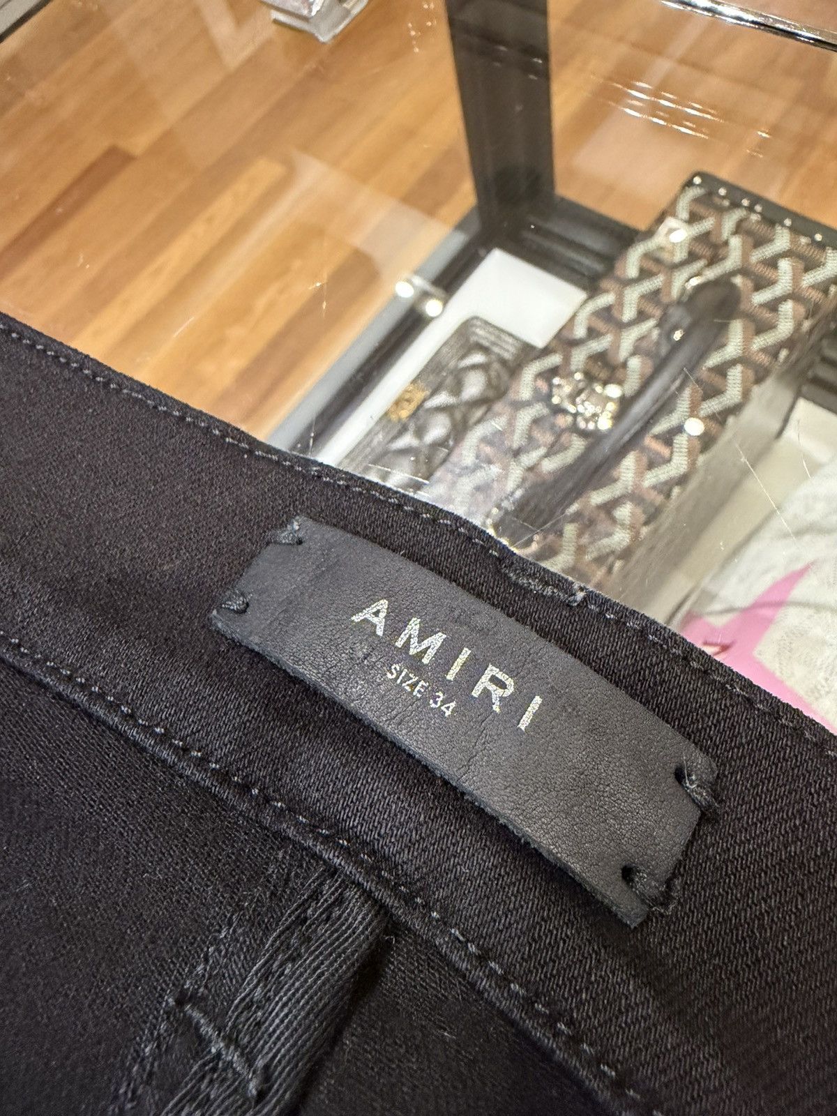 Amiri Amiri MX1 Silver Metallic Patch Denim Jeans Size US 34 / EU 50 - 4 Thumbnail