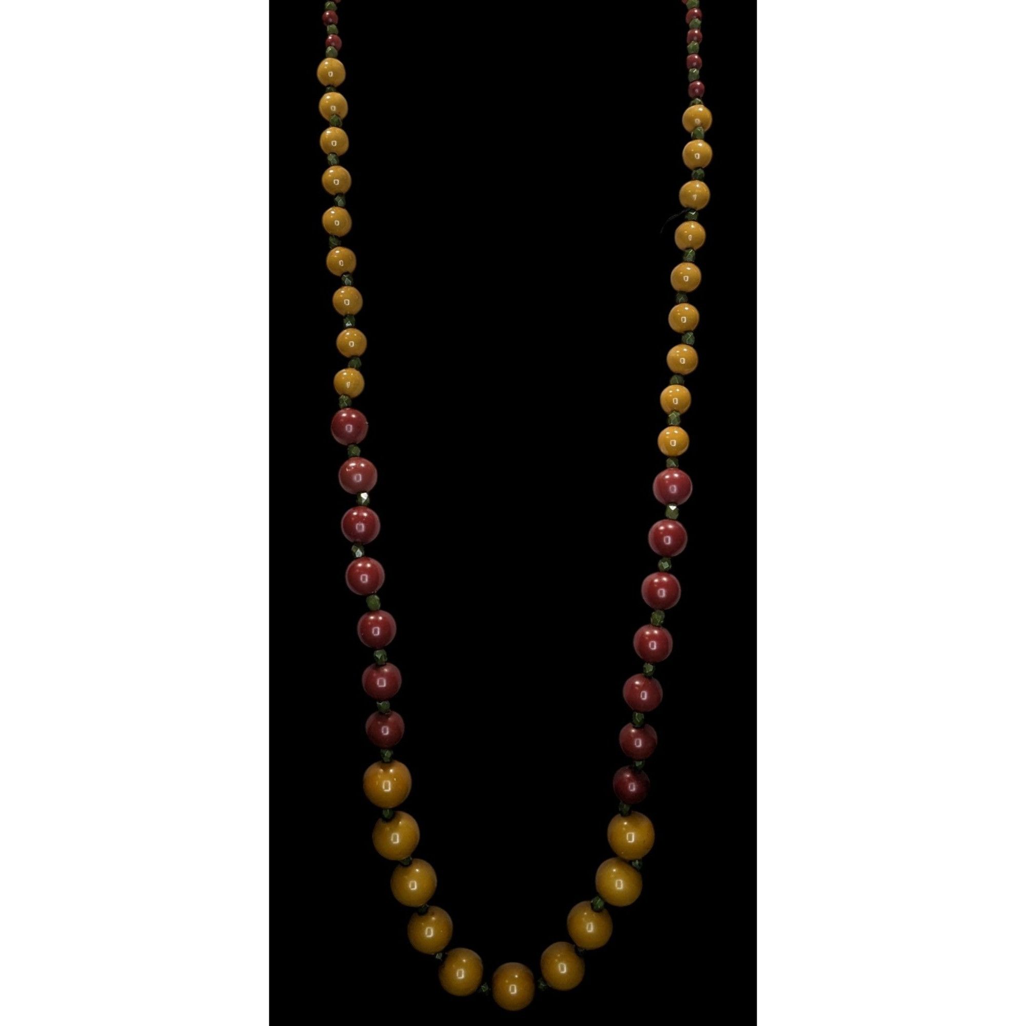 Other Vintage Bohemian Festival Necklace With Mustard & Burgundy B Size ONE SIZE - 4 Thumbnail
